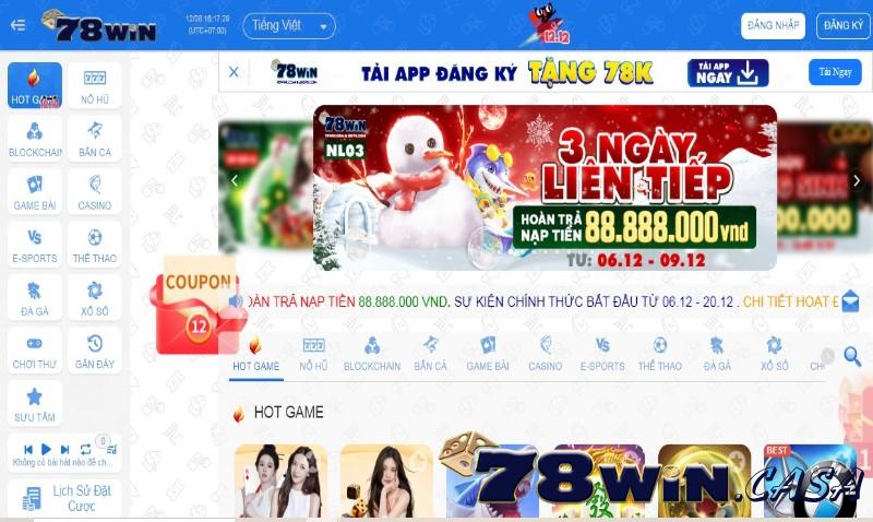 Top các tựa game hot của 78win